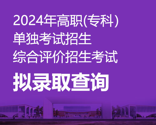 2024年高職（專(zhuān)科）單獨(dú)考試招生和綜合評(píng)價(jià)招生考試擬錄取查詢(xún)